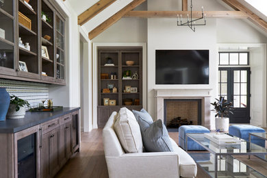 Inspiration for a transitional living room remodel in Chicago