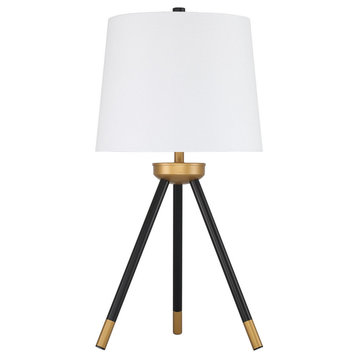Table Lamp 1-Light Table Lamp, Painted Black / Painted Gold