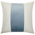 StyleCraft - Dann Foley Lifestyle-Two Tone-Banded Throw Pillow-24" x 24"-Canvas, Ocean Blue - Add a touch of elegance to your living room or bedroom with this Two Tone throw pillow from the StyleCraft collection. Designed by Dann Foley, it's a wonderful blend of luxury and comfort. The plush duck feather cotton filling and sumptuous velvet fabric make it a welcoming addition to any space.
