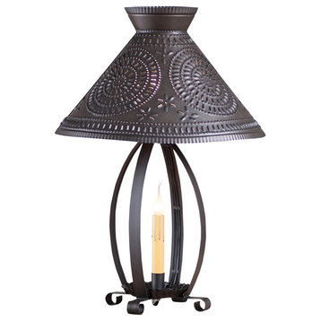 Betsy Ross Lamp With Chisel Shade, Kettle Black