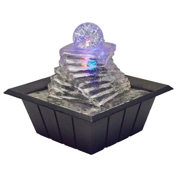 8" Table Fountain With Light