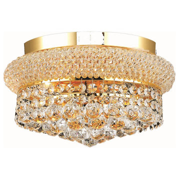 Primo 4-Light Flush Mount, Gold With Clear Royal Cut Crystal