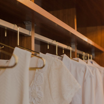 Luxury Walnut Walk In Wardrobe