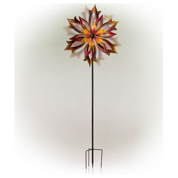 Metal Double-Sided Flame Spinning Garden Stake, 96"