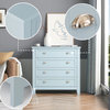 Blue-Gray Cabinet Dresser With 4 Drawers
