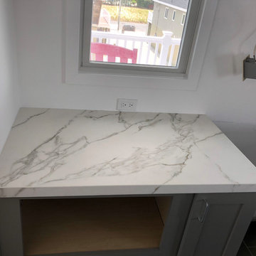 Neolith Calacatta Silk Finish in Kitchen at North Jersey Beach House