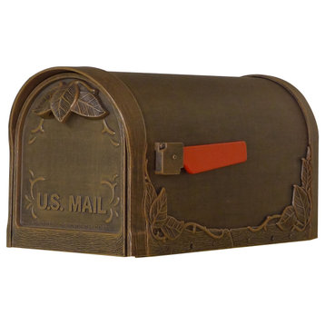 Floral Curbside Mailbox, Copper