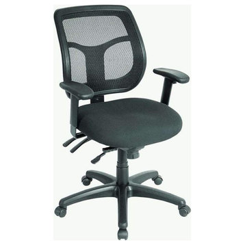 Black Adjustable Swivel Mesh Rolling Office Chair, Black Fabric
