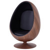 Mistico Accent Chair Dark Walnut Frame, Monaco Black