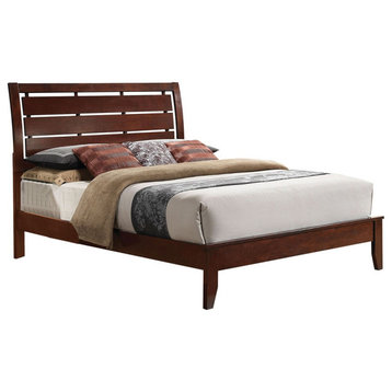 Acme Transitional Queen Bed With Brown Cherry Finish 20400Q