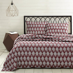 Priya by Bella Taylor Home Elegant Bedding Set in Ruby - Quilts And Quilt Sets
