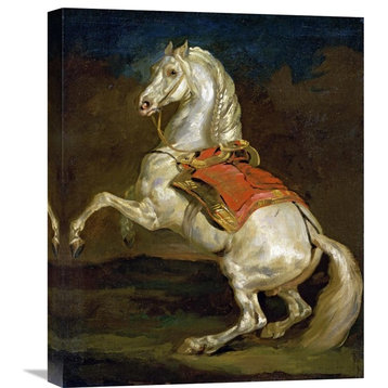 "Rearing Horse (Cheval Cabre)" Canvas Giclee by Theodore Gericault, 18"x22"
