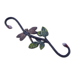 Import Wholesales - Cast Iron S Style Plant Hook, Dragonfly, 12" Long - Planter Hardware And Accessories