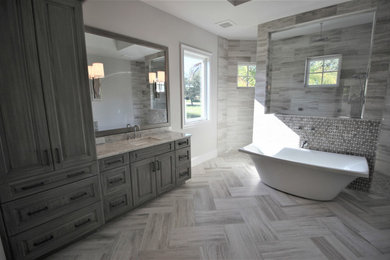 Inspiration for a contemporary bathroom remodel in Miami