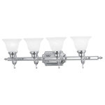 Livex Lighting - Livex Lighting 1284-05 French Regency - Four Light Bath Bar - Shade Included: YesFrench Regency Four  Chrome White Alabast *UL Approved: YES Energy Star Qualified: n/a ADA Certified: n/a  *Number of Lights: Lamp: 4-*Wattage:100w Medium Base bulb(s) *Bulb Included:No *Bulb Type:Medium Base *Finish Type:Chrome