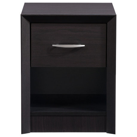 CorLiving Newport 1 Drawer Nightstand, Black