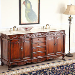 Adelina 72 inch Antique Double Sink Bathroom Vanity - Bathroom Vanities And Sink Consoles