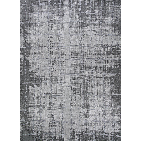 Charm Tiverton Indoor/Outdoor Area Rug, Anthracite,Gray, 2'2"x7'6" R