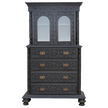 Majestic Antique Anglo-Indian Secretary Cabinet
