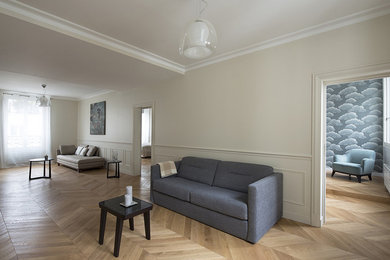 Réalisation d'une salle de séjour tradition.