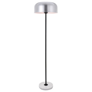 Elegant Lighting LD4070F16BN Exemplar Lamp Brushed Nickel And Black And White