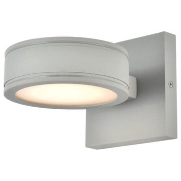 Elegant Lighting LDOD4018 Raine 5" Tall LED Outdoor Wall Sconce - - Silver