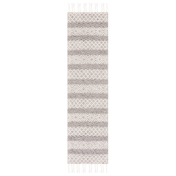 Safavieh Natura Nat344A Striped Rug, Ivory/Charcoal, 2'3"x9'