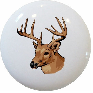 Deer Buck Ceramic Cabinet Drawer Knob
