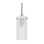 Effimero 1-Light Stem Hung Pendant Lamp, Frosted, Small, Brushed Nickel