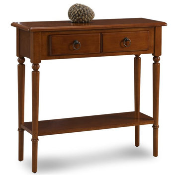 Leick Coastal Notions 1 Drawer Wood Console Table with Shelf in Oak