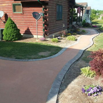 specialty sidewalk with stain