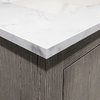 Hugo 30 In. Single Sink Carrara White Marble Countertop Vanity in Grey Oak