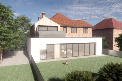 This is an example of a contemporary house exterior in Cheshire.