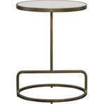 Uttermost - Uttermost Jessenia White Marble Accent Table - Showcasing A Clean-lined Design, This Accent Table Features An Inset Oval-shaped Honed White Marble Top, Supported With A Hand Forged Iron Base Finished In Antiqued Brushed Gold. True To The Nature Of Natural Materials, Each Piece Will Have Unique Marbling And Veining Throughout. Uttermost's Tables Combine Premium Quality Materials With Unique High-style Design. With The Advanced Product Engineering And Packaging Reinforcement, Uttermost Maintains Some Of The Lowest Damage Rates In The Industry. Each Product Is Designed, Manufactured And Packaged With Shipping In Mind.