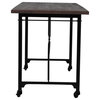 Conway 66"Industrial Wheeled Trestle Table Mango Wood and Metal
