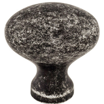 Top Knobs M405 Egg 1-1/4 Inch Oval Cabinet Knob - Black Iron