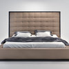 Ludlow Wenge Platform Bed | Taupe Leather, Queen