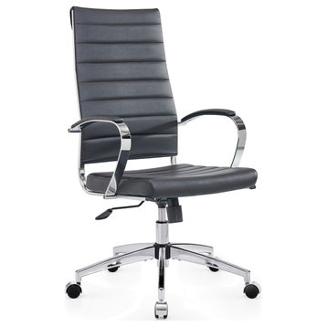 LUXMOD High Back Office Chair Adjustable Swivel Chair Ergonomic Desk Chair, Black