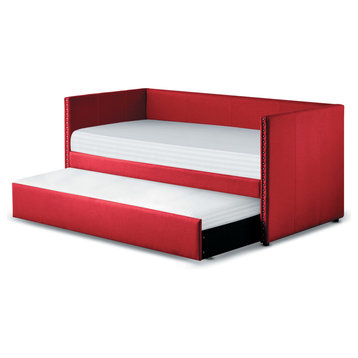Kendra Daybed With Trundle, Red