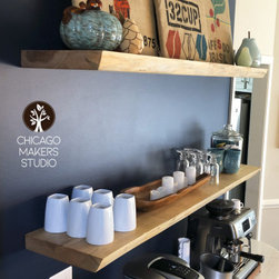 Black Walnut Live Edge Floating Shelf (floating bracket included) - Shelving