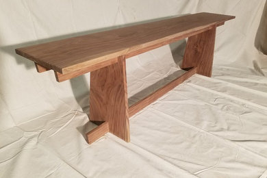 Walnut table and bench