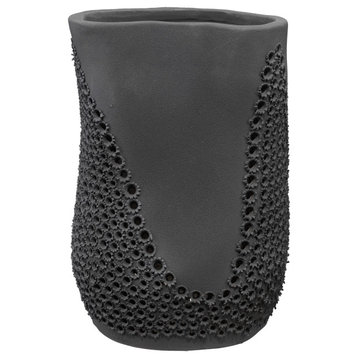 Coastal Style Black Porcelain Moonrise Vase