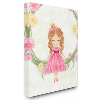 Glam Girly Princess with Crown Soft Pink Floral ,1pc, each 24 x 30