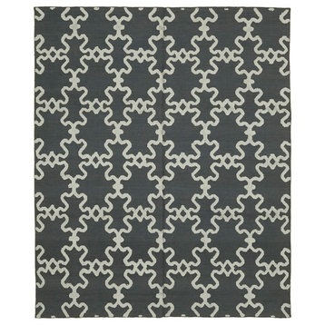 Rug N Carpet - Handwoven Modern Design 8' 0'' x 9' 1'' Wool Flatweave Kilim Rug