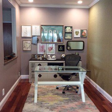 Vibrant Art Wall in Home Office