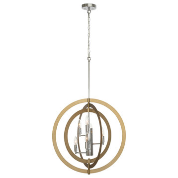 6 Light Globe Candle Style Chandelier