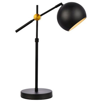 Living District Forrester 1 Light Table Lamp, Black/Brass - LD2363BK