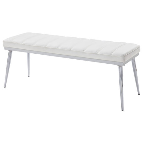 ACME Weizor Bench, White PU and Chrome