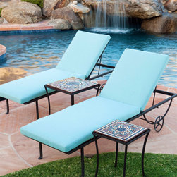 KNF Garden Designs - Iron Chaise Lounge - Outdoor Chaise Lounges