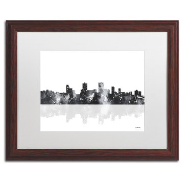 Watson 'Anchorage Alaska Skyline BG-1' Art, Wood Frame, 16"x20", White Matte